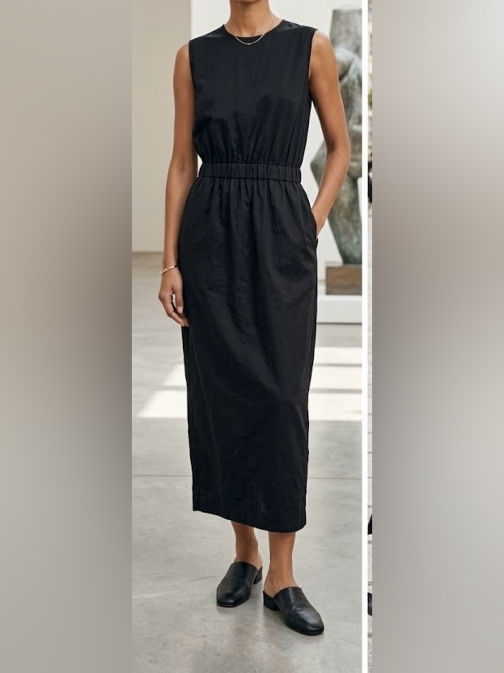 Massimo Dutti limited edition black satin dress